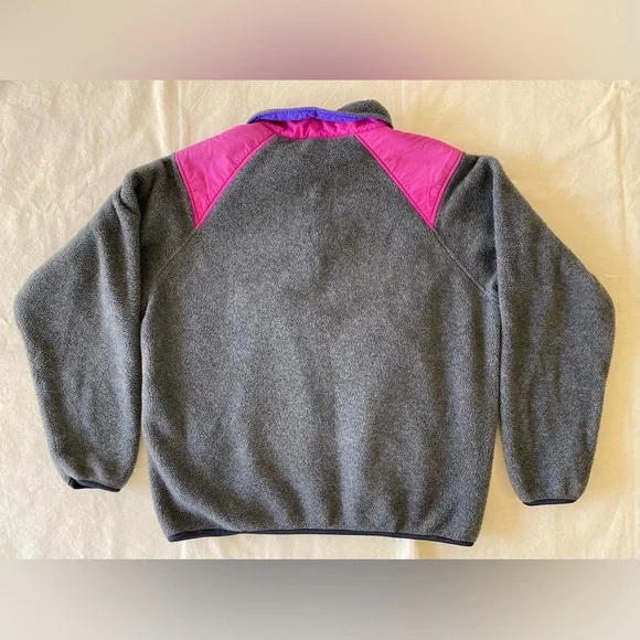 Woolrich Vintage Gray and Pink Fleece Pullover Ski Snow Gear Outdoor Medium - Picture 2 of 9